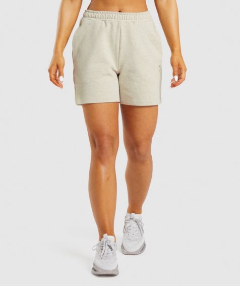 Women's Gymshark Rest Day Sweats Shorts Beige | CA 38A1D7